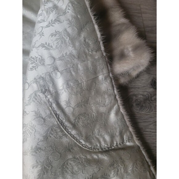 Vintage 50’s Fur Mink  Cape Stole Silver Gray - Picture 5 of 9